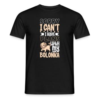 Plans avec ma Bolonka Zwetna - T-shirt homme - noir - Devant - AI Model Male 178 light (178cm)