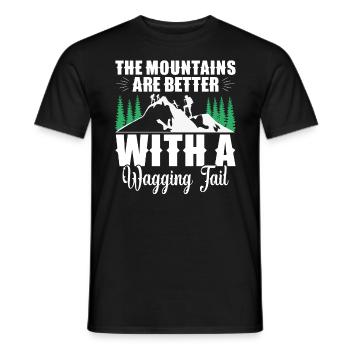 Dog Walking Lover Supplies Mountaineer Dogs - Men's T-Shirt - black - Front - AI Model Male 178 light (178cm)