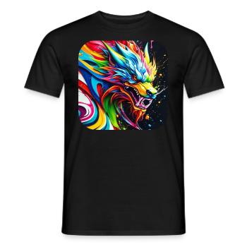 Cooler Chinesischer Drache im Graffiti Style - Männer T-Shirt - Schwarz - Vorne - AI Model Male 178 light (178cm)