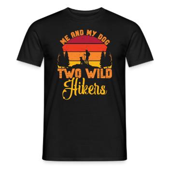 Hundeliebhaber Wandern Bergsteigen Hundehalter - Männer T-Shirt - Schwarz - Vorne - AI Model Male 178 light (178cm)