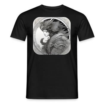 Proud Fantasy Warrior Shieldmaiden - Men's T-Shirt - black - Front - AI Model Male 178 light (178cm)