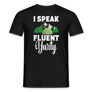 Mountains Hiker Outdoor Camping Tent Glamper - Men's T-Shirt - black - Front - AI Model Male 178 light (178cm)