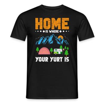 Glamper Camping Holidays Mountains Hikers Glamping - Men's T-Shirt - black - Front - AI Model Male 178 light (178cm)