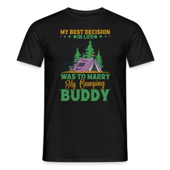 Hiking Mountaineer, Nature Lover, Camping - Men's T-Shirt - black - Front - AI Model Male 178 light (178cm)