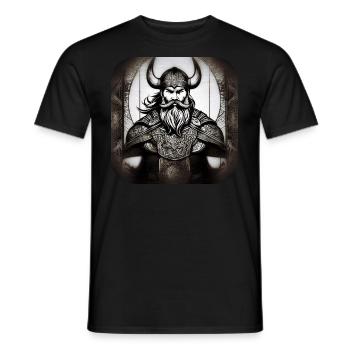 Proud Viking Warrior Germanic - Men's T-Shirt - black - Front - AI Model Male 178 light (178cm)
