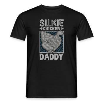 Papa au poulet soyeux - T-shirt homme - noir - Devant - AI Model Male 178 light (178cm)