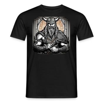 Proud Viking Warrior Germanic - Men's T-Shirt - black - Front - AI Model Male 178 light (178cm)