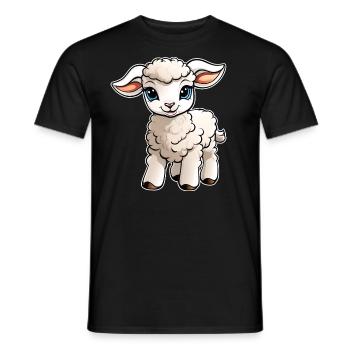 Niedliches kleines Baby Lämmchen - Männer T-Shirt - Schwarz - Vorne - AI Model Male 178 light (178cm)