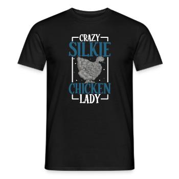 Crazy Silkie Chicken Lady - Silky Chicken - Men's T-Shirt - black - Front - AI Model Male 178 light (178cm)