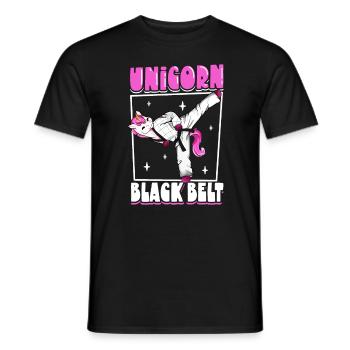 Licorne avec ceinture noire - Hapkido - T-shirt homme - noir - Devant - AI Model Male 178 light (178cm)