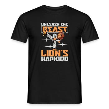 Le Lion fait de l’Hapkido - T-shirt homme - noir - Devant - AI Model Male 178 light (178cm)