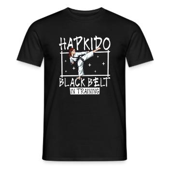 Ceinture noire en préparation - Hapkido - T-shirt homme - noir - Devant - AI Model Male 178 light (178cm)
