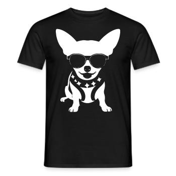 Chihuahua drôle portant des lunettes de soleil Chihuahuas - T-shirt homme - noir - Devant - AI Model Male 178 light (178cm)