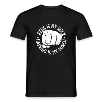Jesus ist mein Fels - Hapkido ist mein Schlag - Männer T-Shirt - Schwarz - Vorne - AI Model Male 178 light (178cm)