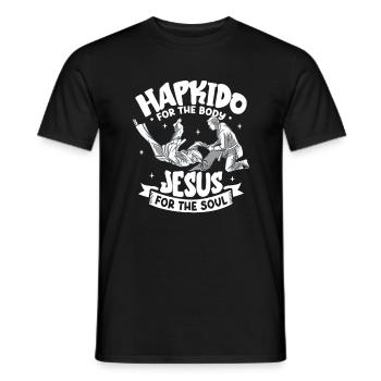 Jesus für die Seele - Hapkido für den Körper - Männer T-Shirt - Schwarz - Vorne - AI Model Male 178 light (178cm)