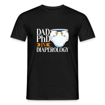 Doctor of Diaper Change Ology - Diaper Changing - Men's T-Shirt - black - Front - AI Model Male 178 light (178cm)