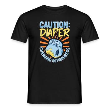Diaper change in progress - diaper change - Men's T-Shirt - black - Front - AI Model Male 178 light (178cm)