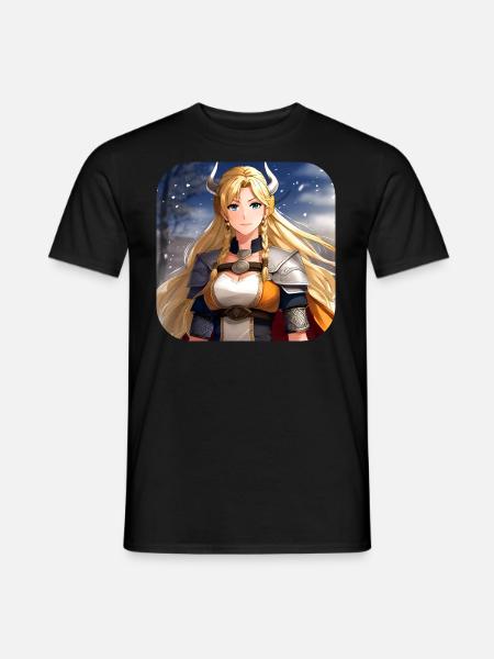 Cute Manga Warrior - Men's T-Shirt - black