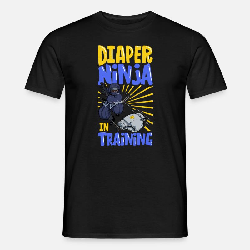 Windel Ninja - Windelwechseln - Männer T-Shirt - Schwarz