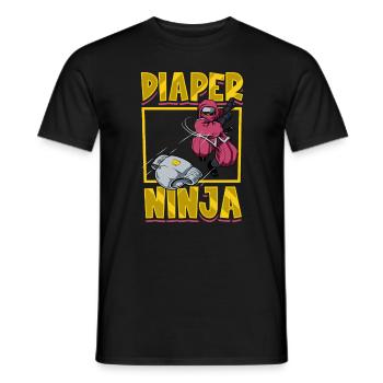 Diaper Ninja - Baby Swaddle - Men's T-Shirt - black - Front - AI Model Male 178 light (178cm)