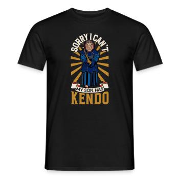 I Can't - My Son Has Kendo - Men's T-Shirt - black - Front - AI Model Male 178 light (178cm)