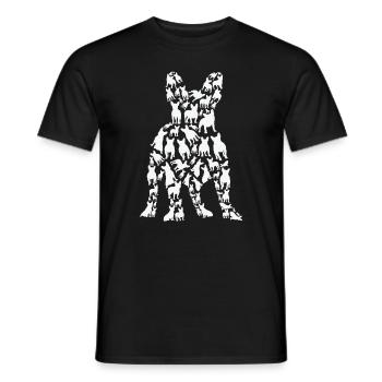 French Bulldog Dog French Bulldog Frenchie Mom - Men's T-Shirt - black - Front - AI Model Male 178 light (178cm)