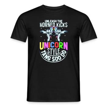 Unicorn - Horned Kicks - Tang so Do - Men's T-Shirt - black - Front - AI Model Male 178 light (178cm)