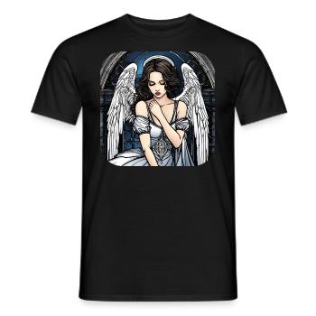 Cool Gothic Angel III - Men's T-Shirt - black - Front - AI Model Male 178 light (178cm)