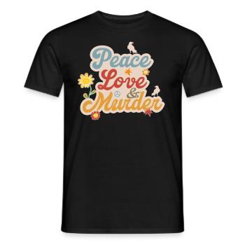 Friedensliebe und Mord an Krähen Edgar Allan PoeEd - Männer T-Shirt - Schwarz - Vorne - AI Model Male 178 light (178cm)