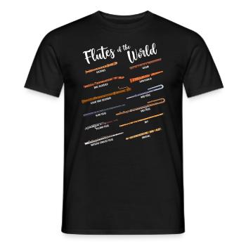 De nombreuses flûtes - Flûtes du monde - Flûte - T-shirt homme - noir - Devant - AI Model Male 178 light (178cm)