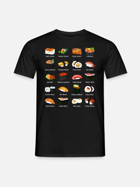 Many Sushi Preparations - Types of Sushi - Men's T-Shirt - black
