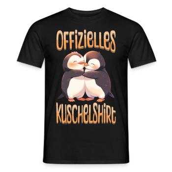 Chemise Officielle Câlin Pingouins Amour Coeur Mignon - T-shirt homme - noir - Devant - AI Model Male 178 light (178cm)