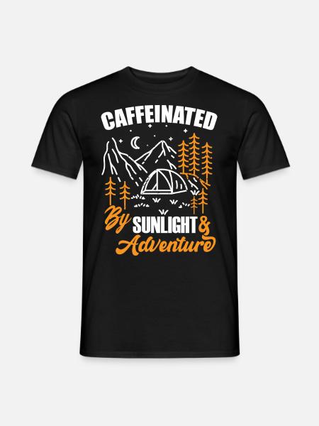 Caffeinated by Sunlight and Adventure - Men's T-Shirt - black