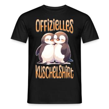 Offizielles Kuschelshirt Pinguine Liebe Herz Süß - Männer T-Shirt - Schwarz - Vorne - AI Model Male 178 light (178cm)