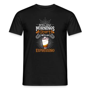 Good morning with Espressino - Men's T-Shirt - black - Front - AI Model Male 178 light (178cm)
