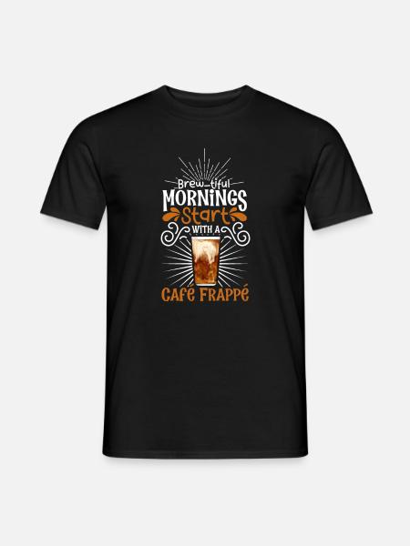 Bonjour avec Café Frappé - T-shirt homme - noir