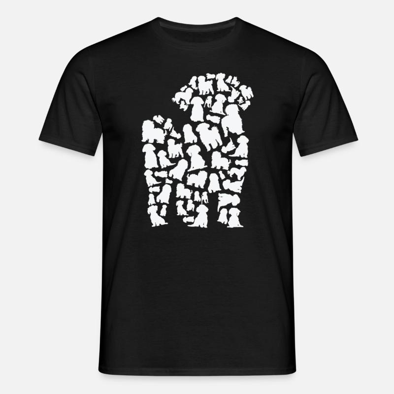 Puddel hund mor puddel far - T-shirt til herrer - sort