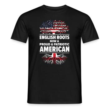 Lieu de naissance : Anglais, Angleterre, Américain, États-Unis - T-shirt homme - noir - Devant - AI Model Male 178 light (178cm)