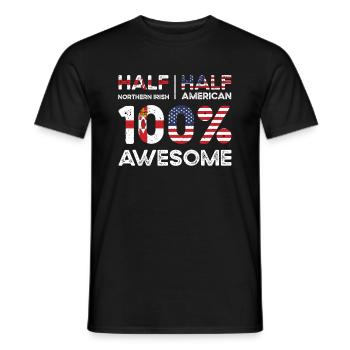 Moitié Irlande du Nord Irlande du Nord États-Unis - T-shirt homme - noir - Devant - AI Model Male 178 light (178cm)