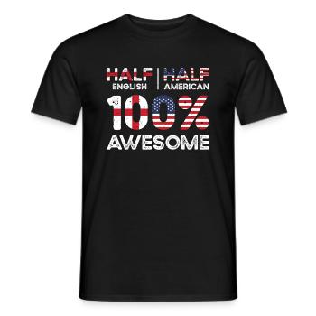 Moitié anglais, Angleterre, Américain, États-Unis - T-shirt homme - noir - Devant - AI Model Male 178 light (178cm)