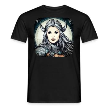 Trotse Viking Germanin Shieldmaiden - Heren T-shirt - zwart - Voor - AI Model Male 178 light (178cm)