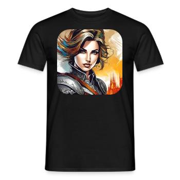 Stolze Kriegerin - Männer T-Shirt - Schwarz - Vorne - AI Model Male 178 light (178cm)