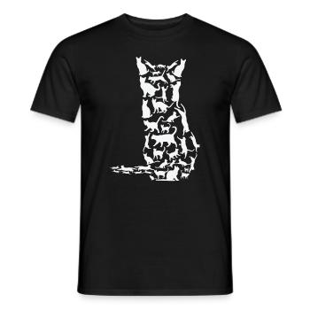Katzenbesitzer Katzenliebhaber Silhouette - Männer T-Shirt - Schwarz - Vorne - AI Model Male 178 light (178cm)