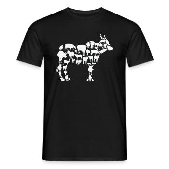 Cow Farmer Animal Farming Cow Silhouette - Men's T-Shirt - black - Front - AI Model Male 178 light (178cm)