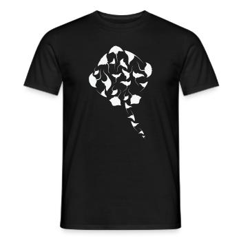 Raie marine créature raie Manta Ray Silhouette - T-shirt homme - noir - Devant - AI Model Male 178 light (178cm)