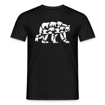 Ours, ours polaire, ours brun, grizzli, silhouette - T-shirt homme - noir - Devant - AI Model Male 178 light (178cm)