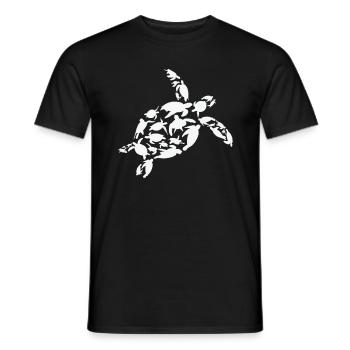 Tortue Biologiste marin Tortues Silhouette - T-shirt homme - noir - Devant - AI Model Male 178 light (178cm)