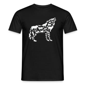 Wolf Wildlife Natur Waldtiere Wölfe Silhouette - Männer T-Shirt - Schwarz - Vorne - AI Model Male 178 light (178cm)