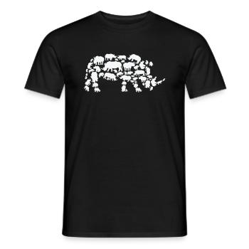 Nashorn Wildlife Afrika Nashorn Silhouette - Männer T-Shirt - Schwarz - Vorne - AI Model Male 178 light (178cm)