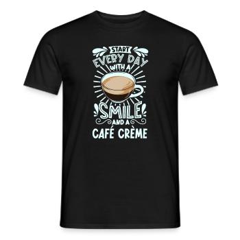 Smile with Café Crème - Men's T-Shirt - black - Front - AI Model Male 178 light (178cm)